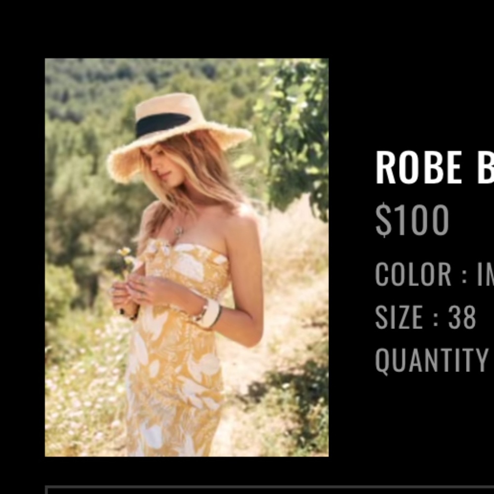 Sezane Beatriz Dress Imprimé Feuillage Ocre - Size 38